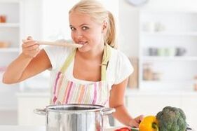Preparación do caldo para a dieta de bebida